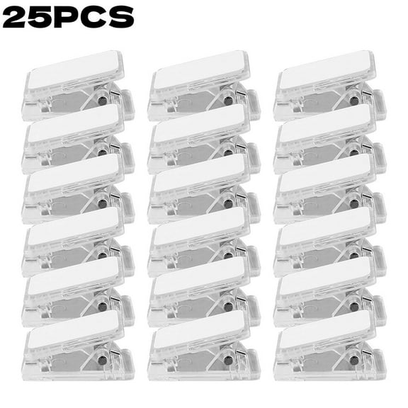 Trianu Self-Adhesive Clips Wall Tapestry Clips Plastic Sticky Photo Clips Hanging Spring Clips for Paper Flag Hanger Double-Sided Adhesive Spring Clips for Home Office (25Pcs, Clear)