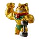 thumbnail image 3 of Figura de gato de la con brazos musculosos, atractiva estatua de gato, escultura decorativa de resina en estilo Feng Shui para chimenea o estan, 3 of 8