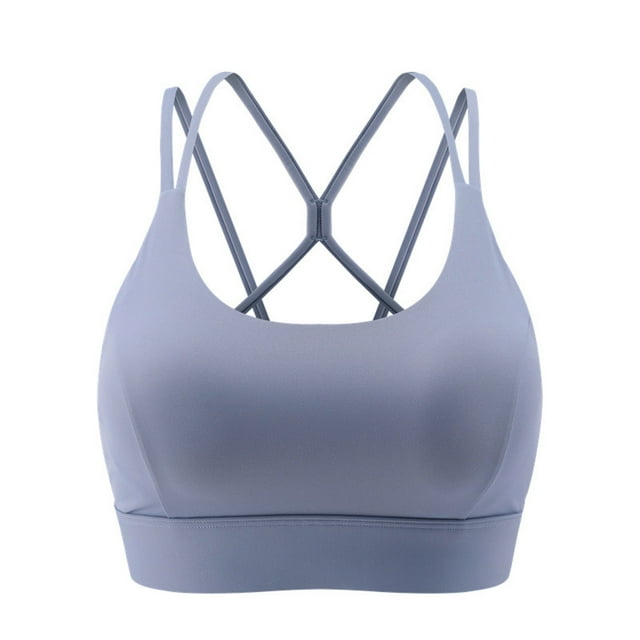 Plebaso Womens Sports Bras Padded Seamless Yoga Bras Stretch Full Coverage Everyday Workout Running Bras