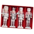 thumbnail image 3 of KLKCMS Set of 4 Wooden Christmas Nutcracker Handcrafted Sturdy for Table Display Lightweight Xmas Gift Collection Desktop Decoration Silver 12cm, 3 of 9