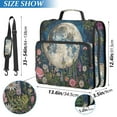 thumbnail image 2 of 3 Ring Zipper Binder with Shoulder Strap Waterproof Trapper Keeper 2 Inch D-Ring 500 Sheets Capacity Wildflowers and Trees Surrounded Full Moon, 2 of 8