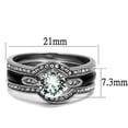 thumbnail image 2 of Luxe Jewelry Designs Set of 3 Women's Stainless Steel Ring with Round Crystals, Size 9, 2 of 4