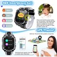 thumbnail image 4 of 4G Kids Smart Watch for Boys Girls, Liftable Waterproof Safe Smartwatch Phone with 360° Rotatable GPS Tracker Calling SOS Camera WiFi for Kids Children Students Ages 3-12 Birthday Gifts, Black, 4 of 7