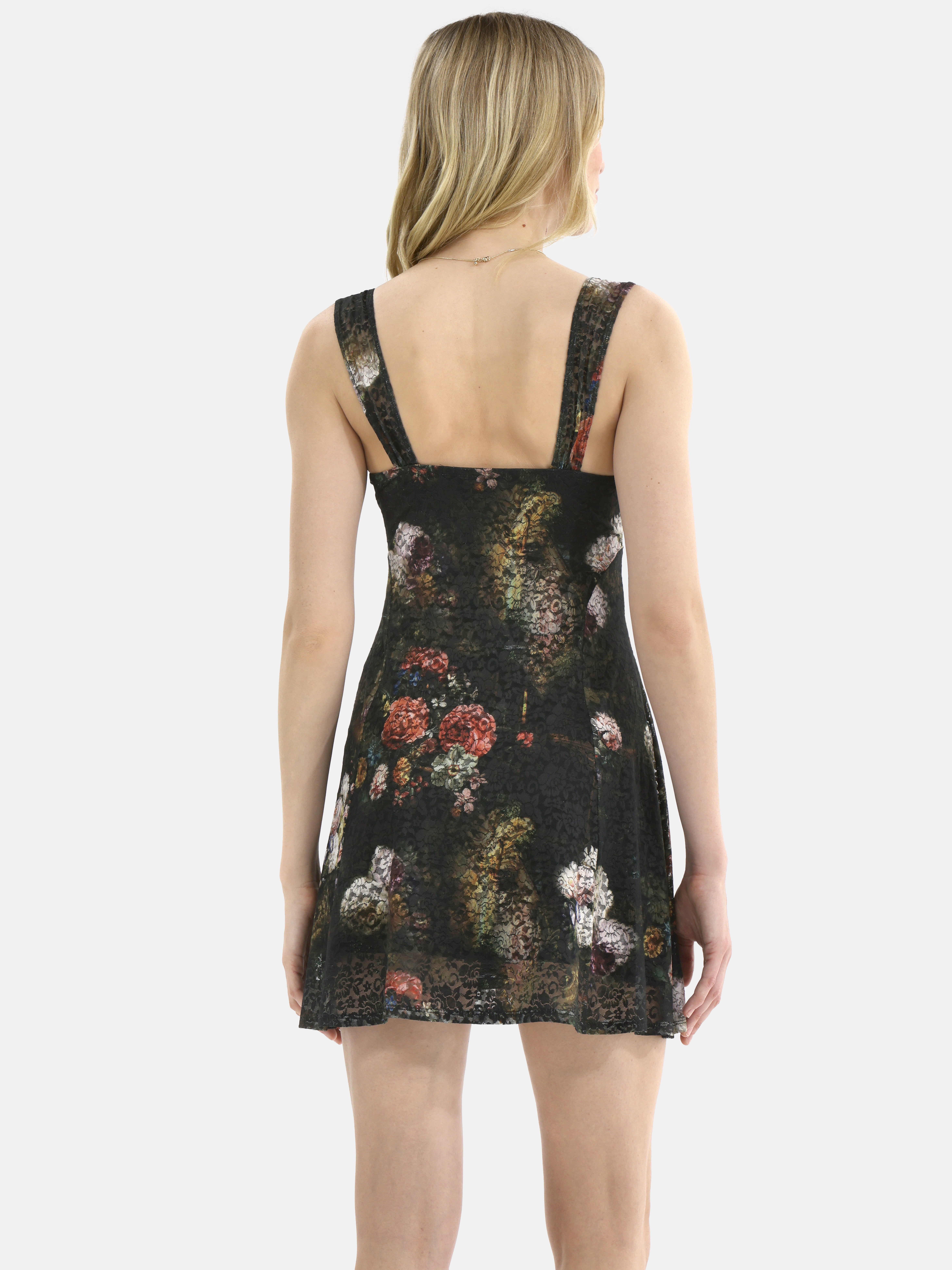 Madden NYC Women's Sleeveless Skater Dress with Lace Trim, Sizes XXS-XXL