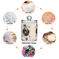 thumbnail image 6 of Yayeee 2 Pack Qtip Holder Bathroom Cotton Swab Canister with Lid Clear Dispenser Set, Beige Astronaut Planet, 6 of 6