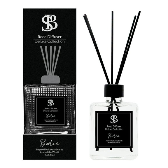 Reed Diffuser Set Deluxe Collection Berlin - Inspired by My Way Fragrance - 4.75oz - 5 Reed Sticks