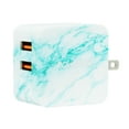 thumbnail image 3 of Liquipel Dual USB-A Wall Charger Marble - Blue, 3 of 3