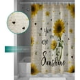 thumbnail image 3 of Yellow Sunflower Bees Shower Curtain Floral Vintage Shower Curtains for Bathroom Curtain Sets with Hooks Waterproof Fabric Bath Curtain Small Stall Size 36" x 72", 3 of 6