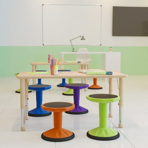 BizChair 23.625"W x 47.25"L Rectangular Natural Plastic Height Adjustable Activity Table