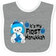 thumbnail image 3 of Inktastic It's My 1st Hanukkah Cute Bear with Dreidel Boys or Girls Baby Bib, 3 of 4
