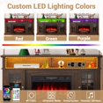 thumbnail image 6 of Fireplace TV Stand for 65 inch TVs with LED Lights, LEGAHOME Farmhouse Entertainment Center for TVs with 23in Fireplace, Wooden Living Room Media Console for 400Sqt, 62°F - 82°F Heating Range, Brown, 6 of 10