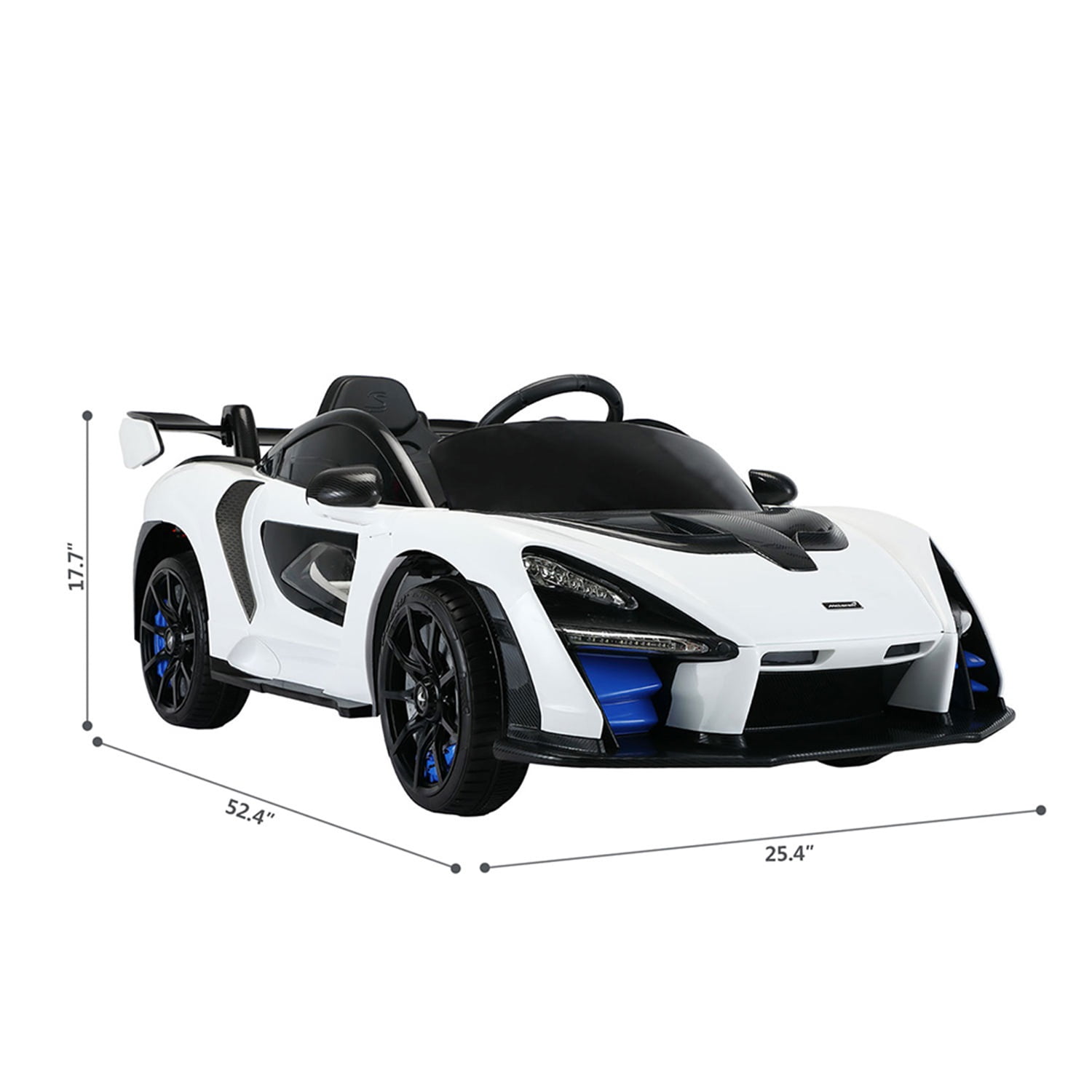 CIPACHO 12 V Kids Electric Ride On Cars, Licensed Mclaren Roadster Battery Powered Sports Car Toy with 2 Speeds, Parent Control, Sound System, White CIPACHO 12 V Kids Electric Ride On Cars, Licensed Mclaren Roadster Battery Powered Sports Car Toy with 2 Speeds, Parent Control, Sound System, White