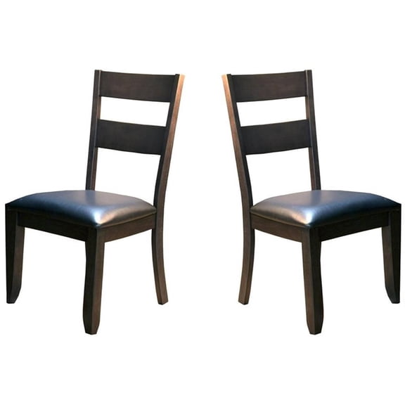 A-America Mariposa Ladderback Side Chair, with Upholstered Seat (2 pack), Warm Gray