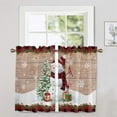 thumbnail image 3 of Skearow Christmas Kitchen Valance Xmas Cafe Tier Thermal Insulated Short Window Curtain Christmas Half Window Drapes Slot Top Bathroom Scarf Style-G 1pc-Top Valance: W:18''x H:54'', 3 of 6