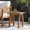 Teak, variant on Acacia Wood Outdoor Accent Table, Grey Finish, 19L x 15W x 19.25H Inches, Coastal Patio Side Table for Drinks and Decor