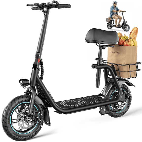 QIYCHE Senior Mobility Electric Scooter,Soft Adjustable Seat,12" Tires,15‑Mile Range,Black