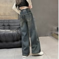 thumbnail image 7 of EnJoCho Girls Heart Patched Baggy Jeans High Waisted Straight Leg Denim 𝖸2k Streetwear Trousers Vintag𝖾 Casual Wide Leg Pants Retro Fashion, 7 of 7