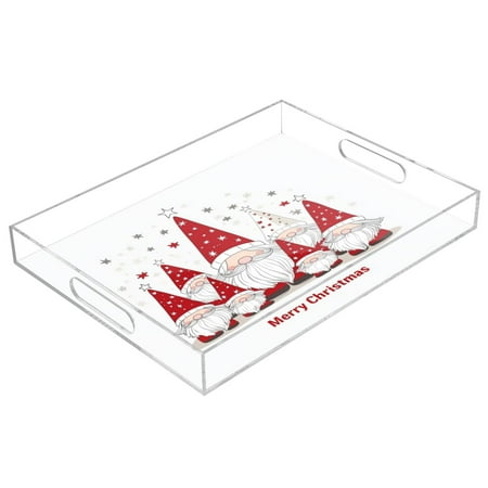 

Clear Acrylic Tray Water Cup Tray Teacup Jewelry Storage Tray for Serving and Home Decor A Bunch Of Cute Santas