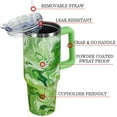 thumbnail image 2 of 40 oz Tumbler with Handle and Straw Lid | Vacuum Insulated Leak Proof Tumbler | Stainless Steel Water Bottle Cup Gifts for Dads Moms Women Men Him Her | Green Marble, 2 of 6