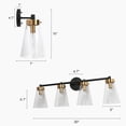 thumbnail image 5 of LNC Deferoiry 30-in 4-Light Matte Black LED Modern/Contemporary Vanity Light, 5 of 11
