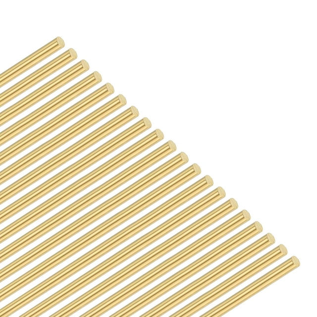20-Pack Brass Rod, 1.2mmx200mm H65 Solid Round Rods for Knife Handle Pins Material Making Supplies/Shaft Crafts/Model DIY, Lathe Rivet Dowel Stock Tube