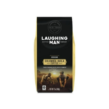 Laughing Man Colombia Huila Ground Coffee, Fair Trade Certified, Dark Roast, Bagged (Best Fair Trade Coffee)