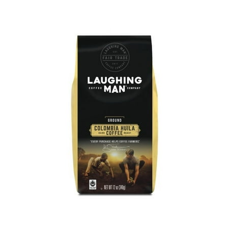 - Laughing Man Colombia Huila Ground Coffee, Fair Trade Certified, Dark Roast, Bagged 12oz