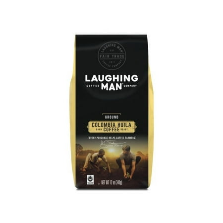 Laughing Man Colombia Huila Ground Coffee, Fair Trade Certified, Dark Roast, Bagged (Best Coffee Brands In Colombia)