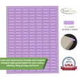 thumbnail image 2 of Labels Printable Sticker Paper Sheets for Printers in Purple, Small Printing Labels 1 inch x 0.375 inch for Laser Printers with Template Included, 7 Full Sheets - 1078 Pack, 2 of 6