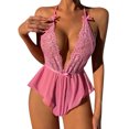 thumbnail image 1 of Gibobby Conjunto de lencería Sexy Conjunto de lencería para mujer, con tirantes ajustables y recorte de cintura alta, con tirantes ajustables(Rosa, CH), 1 of 5