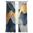 thumbnail image 6 of Gold Blue Gray Marble Sheer Curtains for Living Room Bedroom Modern Abstract Aesthetic Art Sheer Curtains 96 Inch Long 2 Panels Set Light Filtering Curtain Window Treatments Drapes for Dining Room, 6 of 6