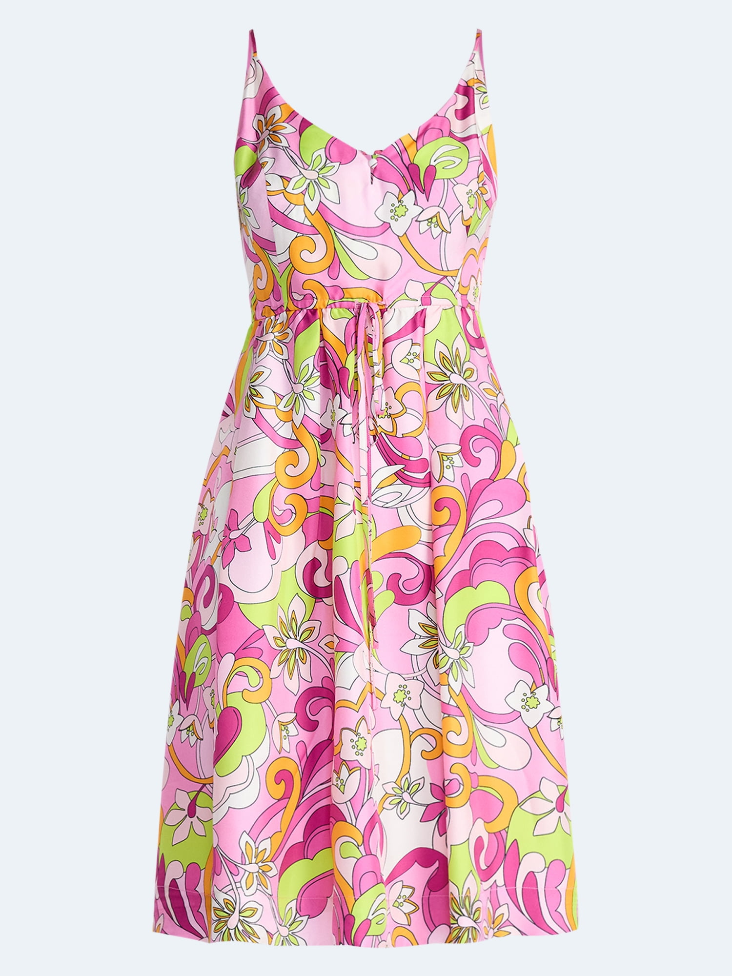 Free Assembly Women's and Women's Plus Sleeveless Printed Silk Dress, Sizes XS-4X