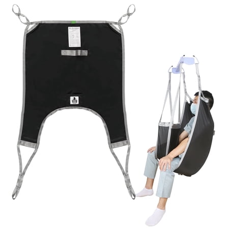EZ Assistive Patient Lift Sling with Divided Leg for Patient Transfer Red Hoyer iftl sling, 500lb Weight Capacity (Large Size )