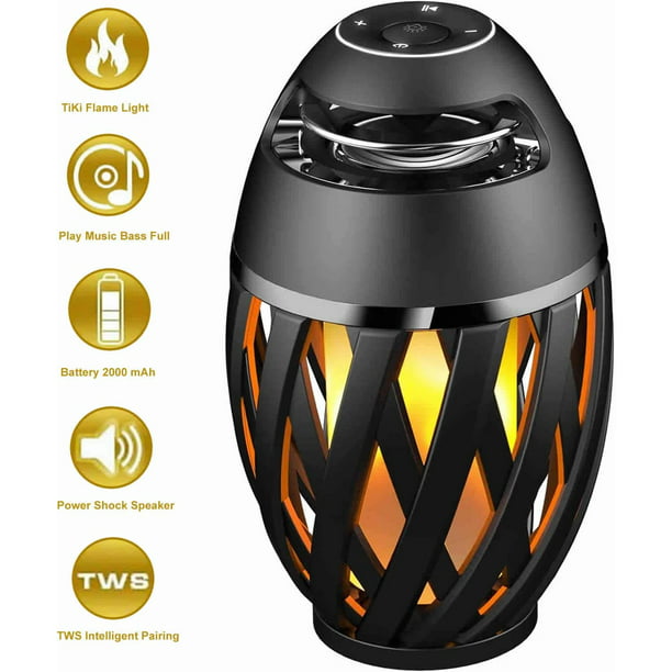 Lightsmax Tiki Light Bluetooth Speaker, Dikaou Led Flame Table Lamp Torch Atmosphere Bluetooth