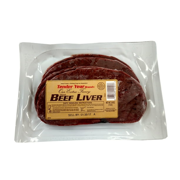 Tender Year Brand Sliced Frozen Beef Liver, 1 lb