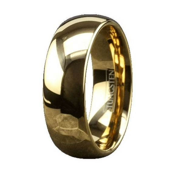 Tungsten Rings for Men Wedding Bands for Him 8mm Gold Polished Classic
