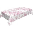 thumbnail image 2 of Pink Floral Tablecloth 60 x 84 Inch Rectangle Chinoiserie Flowers Decorative Table Cloth Rustic Fabric Farmhouse Washable Table Cover for Picnic Party Holiday Home Indoor Outdoor, 2 of 5