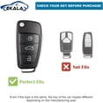 thumbnail image 2 of Pour Audi Key Fob Cover 3 Buttons TPU Soft Key Shell Case Fit for Audi A1 A3 A4 A6 A8 Quattro Q3 Q7 S3 S6 RS3 RS6 R8 TT TTS Flip White Car Key Protector with Bling Keychain,1,Black, 2 of 6