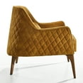 thumbnail image 2 of Omax Decor Jane Wood and Velvet Upholstered Lounge Accent Chair in Gold, 2 of 7