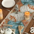 thumbnail image 4 of SM-XLHN Orange Polka Dot Pumpkin Eucalyptus Wood Fall Table Runner, Seasonal Autumn Kitchen Dining Table Decoration for Home Party Decor 13x72 Inch, 4 of 6