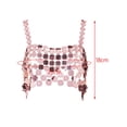 thumbnail image 7 of Sequin Crop Top Top Party Rave Shiny Dance Wear Festival Metal Chain Top, 7 of 7