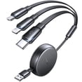 thumbnail image 1 of Cable de carga LISEN Cargador de coche retráctil 3 en 1 para todos los dispositivos, 1 of 9