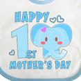 thumbnail image 4 of Inktastic Happy First Mothers Day with Elephant Boys or Girls Baby Bib, 4 of 4
