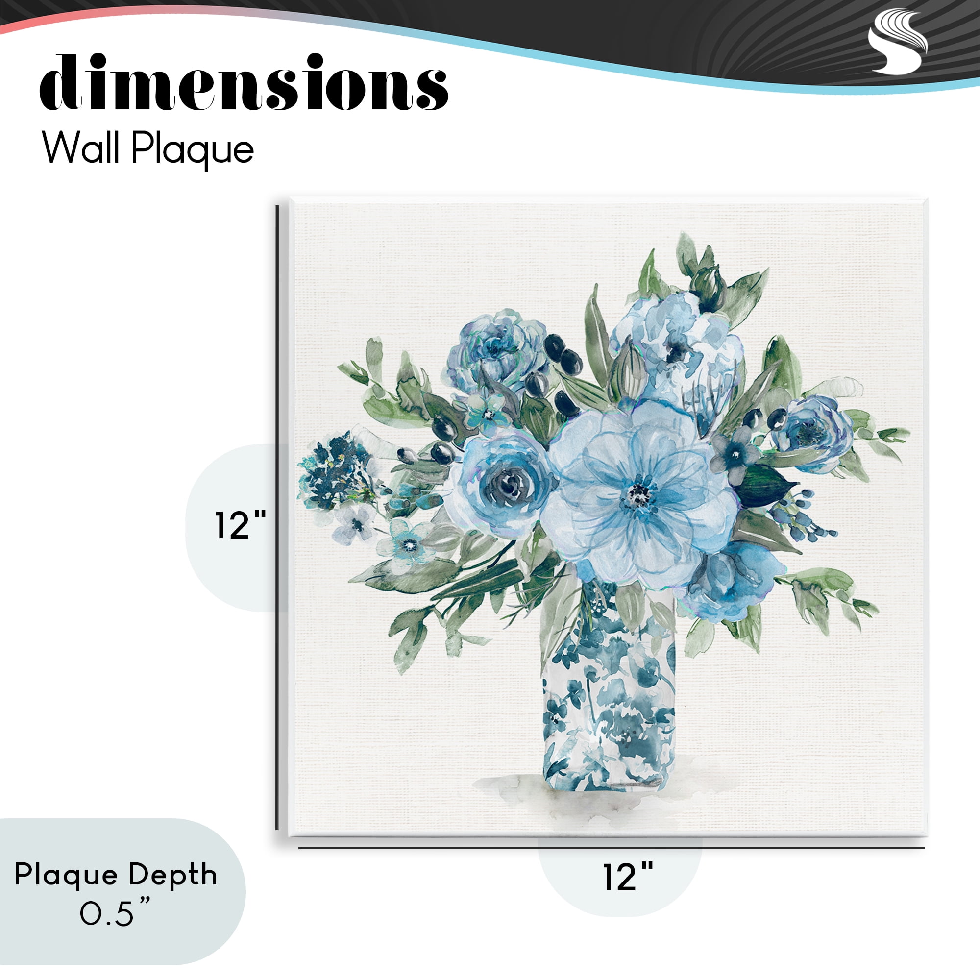 Stupell Industries Pastel Blue Bouquet Foliage Wall Plaque Art, design by Carol Robinson