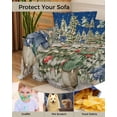 thumbnail image 4 of Blue Christmas Tree Sofa Covers for 3 Cushion Couch, Washable Sectional & L Shape Couch Covers for Dogs/Cats/Kids, Xmas Tree Snowflake Bunny Non Slip Sofa Slipcover Futon Cover 71''x150'', 4 of 8