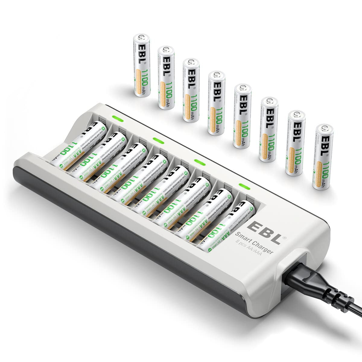 with AA AAA Smart Battery Charger EBL Rechargeable AAA Batteries 16-Packs ProCyco 1100mAh 