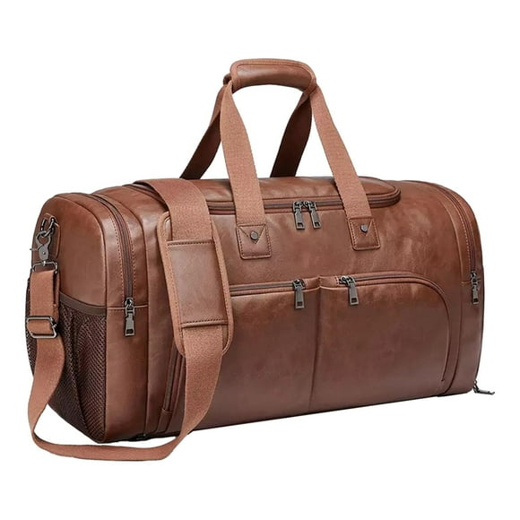 Bolso de viaje de negocios de cuero de PU bolso de hombro bolso para viajes de vacaciones Marrón