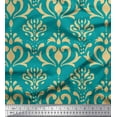 thumbnail image 1 of Soimoi Green Moss Georgette Fabric Filigree Damask Print Fabric by Yard 42 Inch Wide, 1 of 3