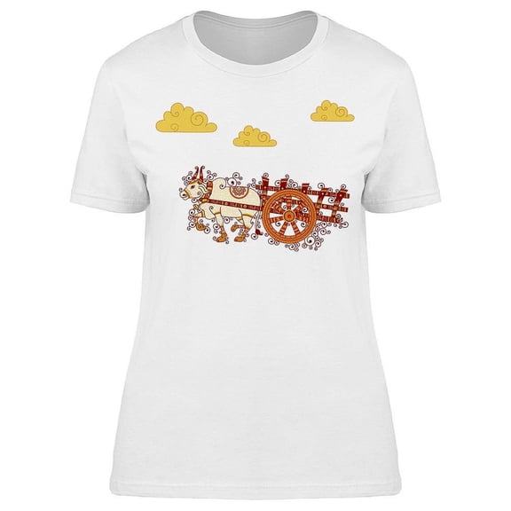 Design Of Bullock Cart T-Shirt Women -Image by Shutterstock Women T-Shirt, Female XX-Large