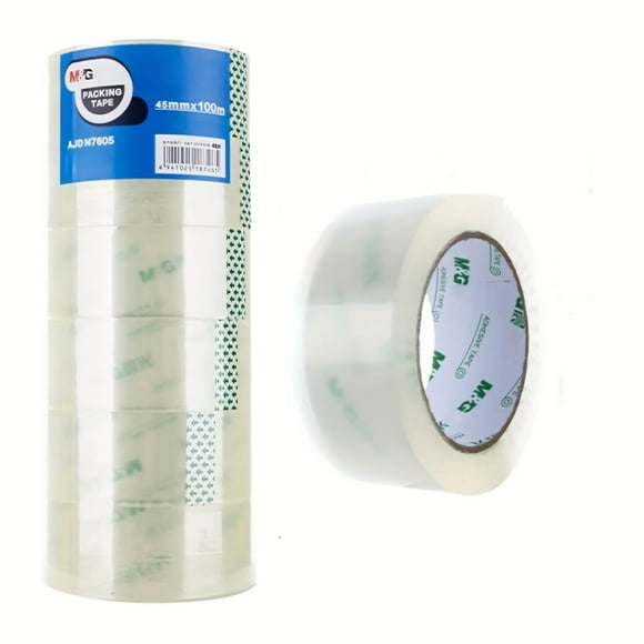 Packing Tape 6 Rolls, Heavy Duty Shipping Tape with Total 656 Yards, 109.4 Yard(Per Roll), 1.77 inches Wide, Clear Packing Tape Refills for Packing Moving Mailing Sealing Office Storage